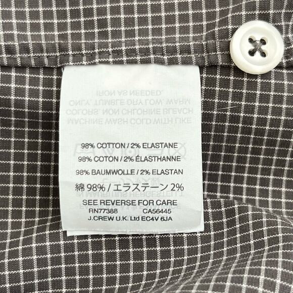 J.Crew Ludlow Stretch Two-Ply Easy-Care Cotton Dress Shirt in Microcheck Gray, L - Picture 11 of 12